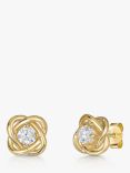 Jools by Jenny Brown Cubic Zirconia Woven Knot Stud Earrings, Gold