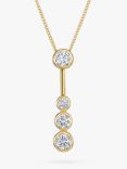 Jools by Jenny Brown 4 Cubic Zirconia Line Drop Pendant Necklace, Gold