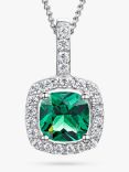 Jools by Jenny Brown Cubic Zirconia Square Halo Pendant