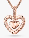 Jools by Jenny Brown Woven Heart Pendant Necklace, Rose Gold