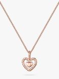 Jools by Jenny Brown Woven Heart Pendant Necklace, Rose Gold