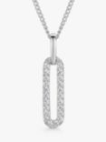 Jools by Jenny Brown Cubic Zirconia Small Link Pendant Necklace, Silver