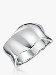 Jools by Jenny Brown Wide Concave Wave Band Ring, Silver