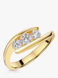 Jools by Jenny Brown 3 Stone Cubic Zirconia Band Ring, Gold