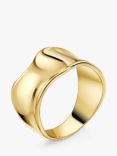 Jools by Jenny Brown Wide Concave Wave Band Ring, Gold