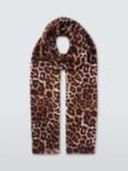 John Lewis Leopard Print Scarf, Brown/Multi