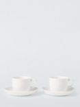 John Lewis + Queensberry Hunt Bone China Espresso Cup & Saucer, Set of 2, 95ml, White