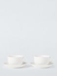 John Lewis + Queensberry Hunt Bone China Cup & Saucer, Set of 2, 280ml, White