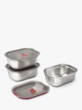 black+blum Stainless Steel Rectangular Lunch Boxes, Set of 3, 600ml