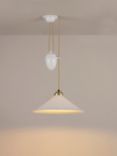 Original BTC Cobb Rise and Fall Bone China Shade Pendant Ceiling Light, Natural