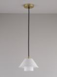 Original BTC Oxford Double Bone China Shade Pendant Ceiling Light