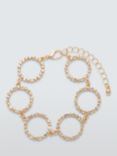 John Lewis Diamante Encrusted Hoop Bracelet, Gold