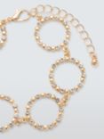 John Lewis Diamante Encrusted Hoop Bracelet, Gold