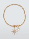 John Lewis Starburst Charm Stretch Beaded Bracelet, Gold