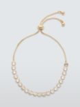 John Lewis Round Cubic Zirconia Slider Bracelet, Gold