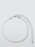 John Lewis Flat Snake Chain Bracelet, Silver