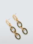 John Lewis Diamante Encrusted Oval Link Drop Earrings, Gold