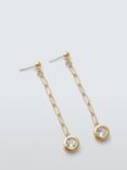 John Lewis Cubic Zirconia Chain Drop Earrings, Gold