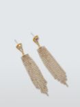 John Lewis Diamante Multi Strand Drop Earrings, Gold