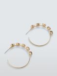 John Lewis Diamante Encrusted Statement Demi Hoops, Gold/Ombre