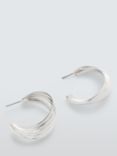 John Lewis Layered Wave Demi-Hoop Earrings, Silver