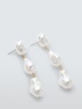 John Lewis Irregular Faux Pearl Drop Earrings, Gold