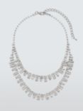 John Lewis Diamante Double Row Necklace, Silver