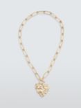 John Lewis Hammered Heart T-Bar Necklace, Gold