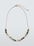 John Lewis Agate and Aventurine Beaded Necklace, Gold