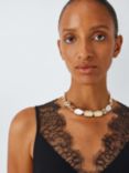 John Lewis Molten and Irregular Faux Pearl Statement Necklace, Gold