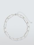 John Lewis Molten Link Statement Short Necklace, Silver