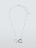 John Lewis Triple Ring Twist Chain Necklace, Silver