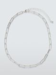 John Lewis Paperclip Chain Necklace, Silver