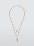 John Lewis Triple Layered Celestial Pendant Necklace, Gold