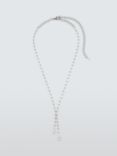 John Lewis Baguette Cubic Zirconia Statement Y Necklace, Silver