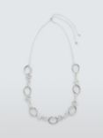 John Lewis Hammered Ovals Chain Necklace, Silver