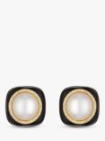 Jon Richard Jet & Pearl Earrings, Gold