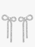 Jon Richard Crystal Bow Earrings, Silver