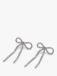 Jon Richard Crystal Bow Earrings, Silver