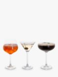 Dartington Crystal Cocktail Hour Stemmed Glasses, Set of 3, Clear