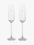 Dartington Crystal Elevate Mr & Mr Engraved Champagne Glass Flutes, Set of 2, 170ml, Clear