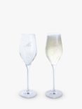 Dartington Crystal Wine & Bar Mr & Mrs Engraved Prosecco Glass Flutes, Set of 2, 260ml, Clear