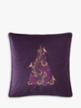 Sara Miller Filigree Tree Cushion, Deep Plum