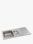 Abode Connekt 1.5 Bowl Inset Kitchen Sink & Drainer, Stainless Steel