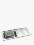 Abode Neron Single Bowl Inset Kitchen Sink & Drainer, Stainless Steel
