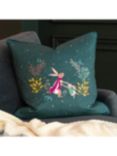 Sara Miller Woodland Tales Dancing Rabbits Cushion, Green