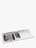 Abode Neron 1.5 Bowl Inset Kitchen Sink & Drainer, Stainless Steel
