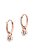 Ted Baker Sinalaa Crystal Huggie Earrings, Rose Gold