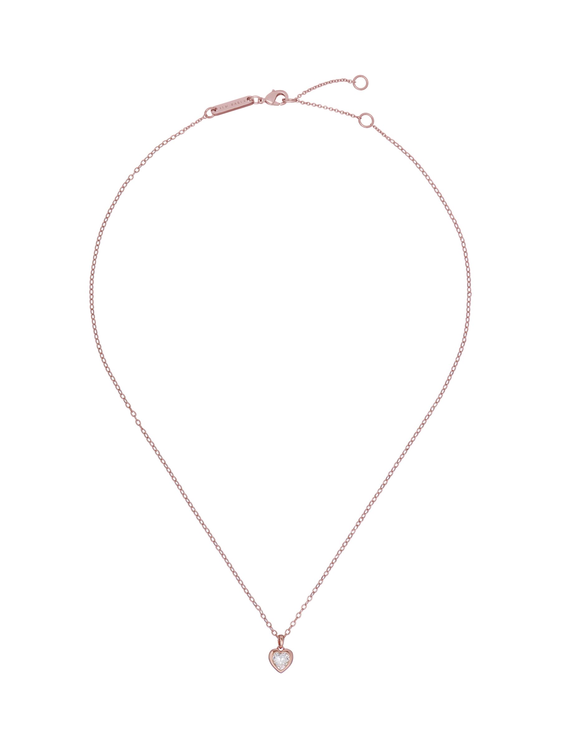 Ted Baker Hannela Crystal Heart Pendant Necklace, Rose Gold