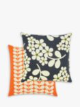 Orla Kiely Wisteria Stem Cushion, Navy